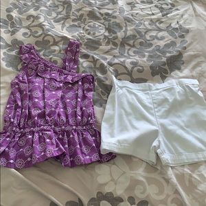 Size 5/6 purple and white summer outfit.